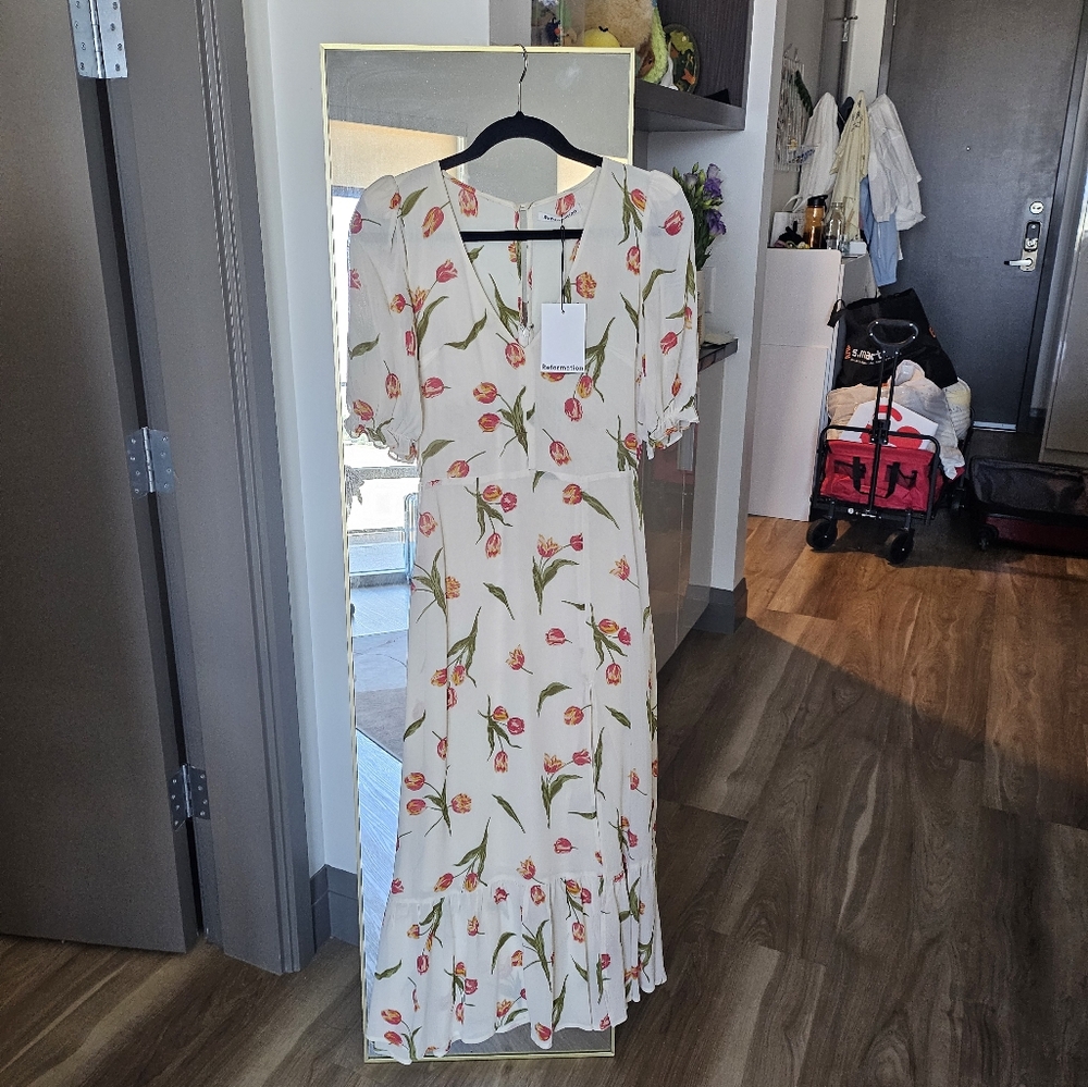 NWT Reformation RARE Nantes dress in Bianca tulip size 0